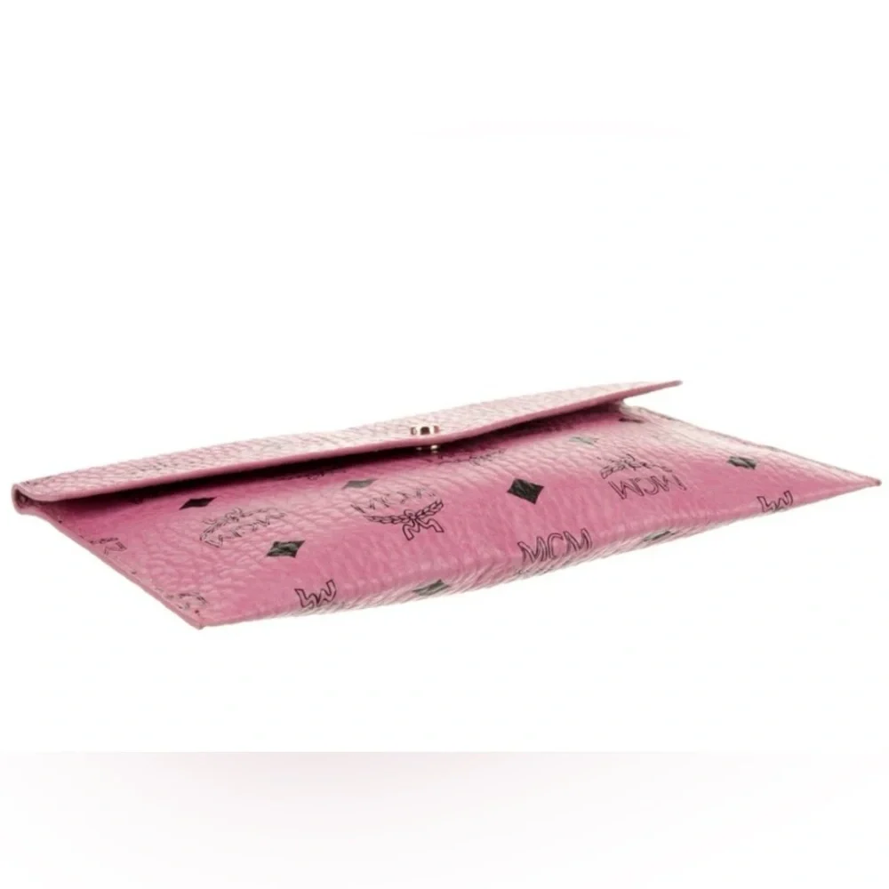 MCM Pink Monogram Envelope Clutch - Picture 4 of 7